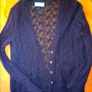 S Hollister Knit Navy Blue Cardigan